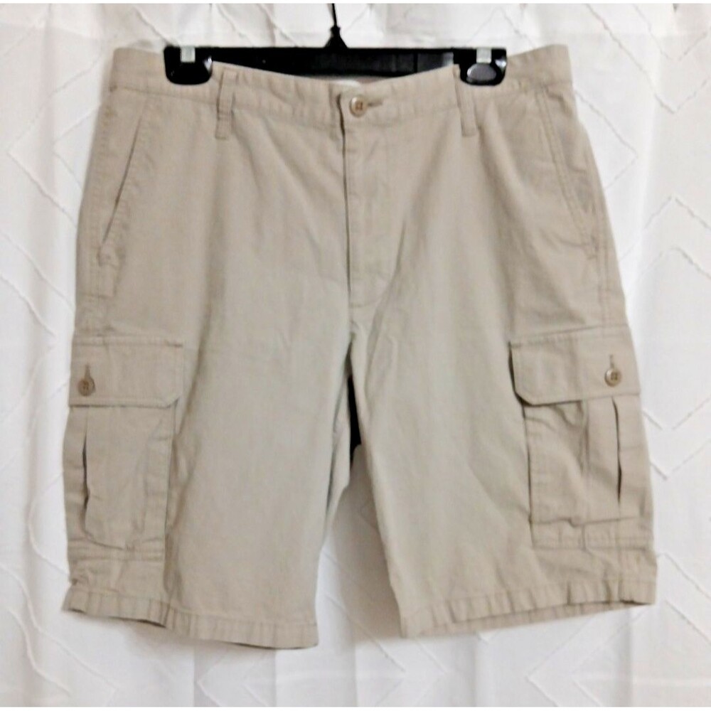 Dockers Khaki Tan Cargo Shorts Sz 34 Mens Flat Front Casual